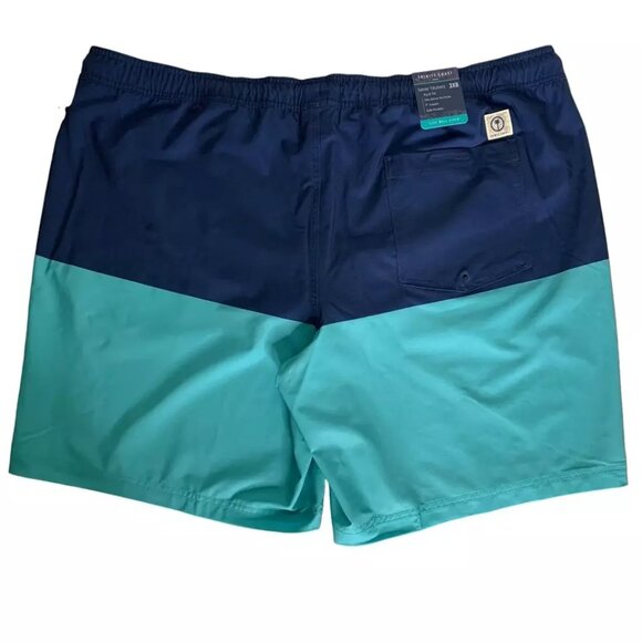 Trinity Coast Color Block Swim Trunks B&T Size 3XB Blue Teal 3 Pockets UPF 40+ - Picture 5 of 8